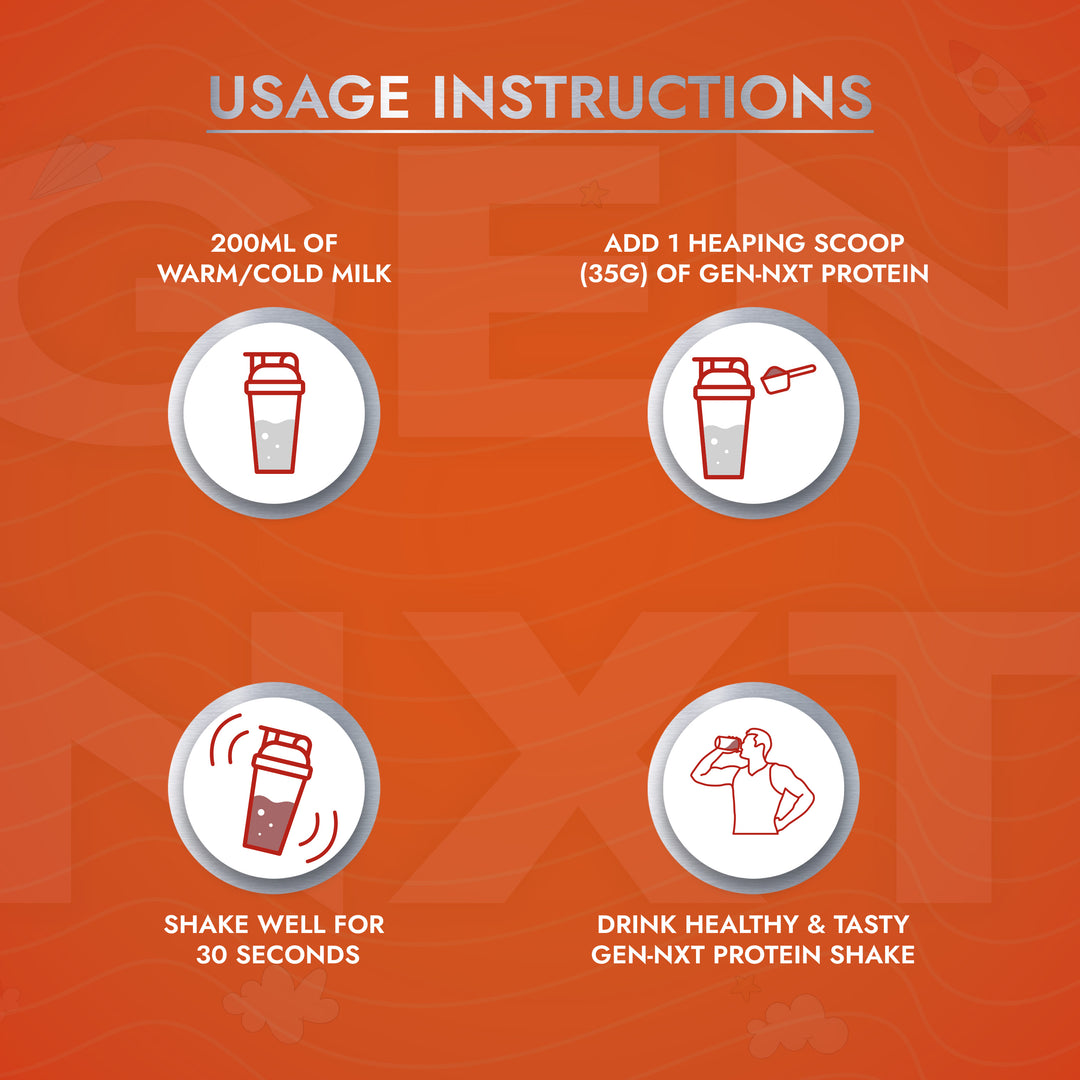 NAKPRO GEN-NXT Protein Shake Mix | 14g Protein, DHA, Vitamins & Minerals
