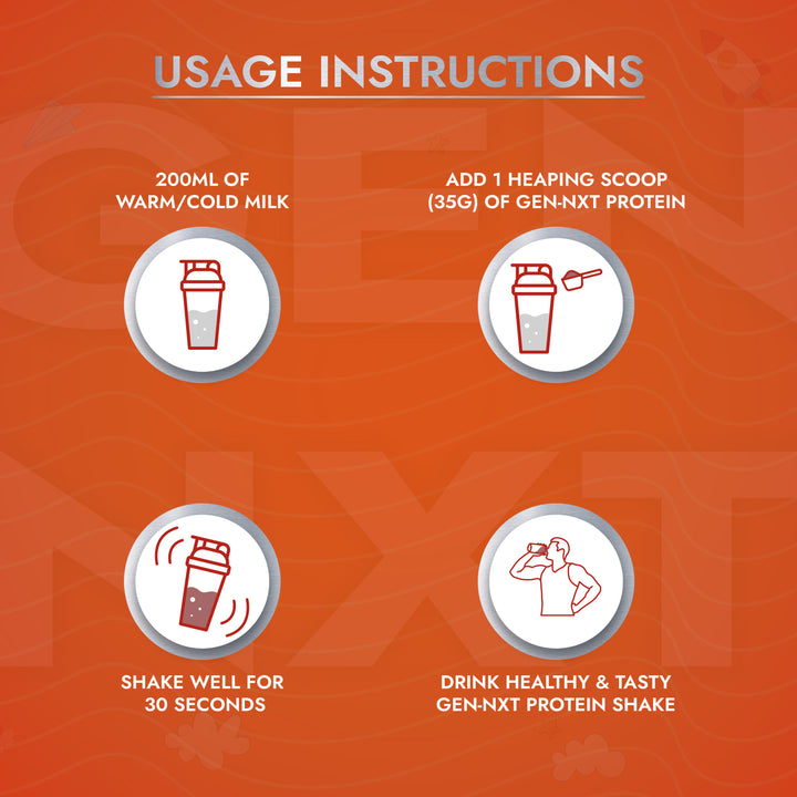 NAKPRO GEN-NXT Protein Shake Mix | 14g Protein, DHA, Vitamins & Minerals