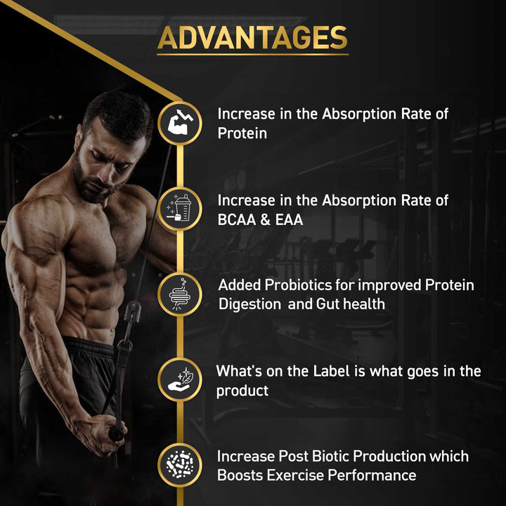 Nakpro Wheyzyme Absorption Whey Protein (Isolate & Concentrate) | 73g Protein | Added Probiotics | Trustified Certified