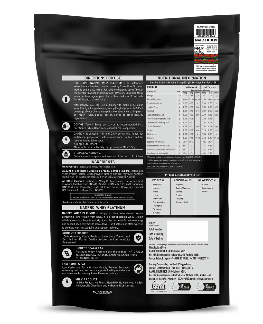 Platinum 100% Whey Protein Isolate