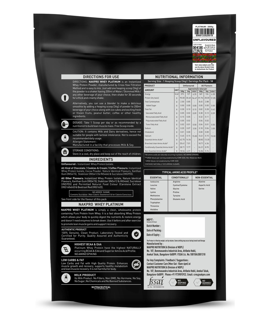 Raw Platinum Whey Protein Isolate