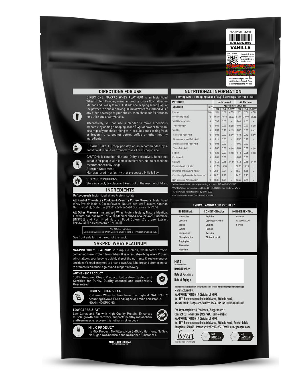 Platinum 100% Whey Protein Isolate