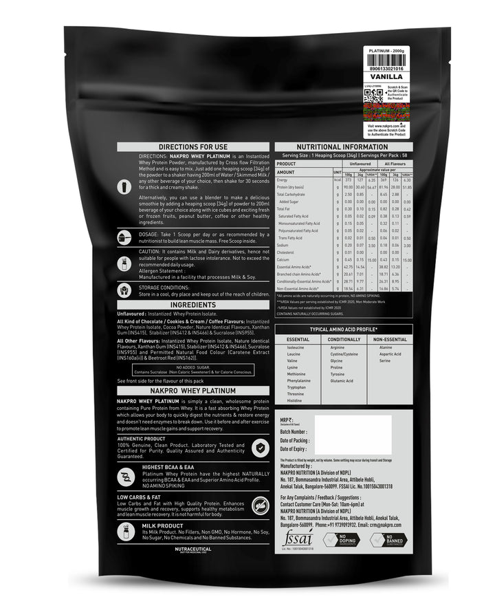 Platinum 100% Whey Protein Isolate