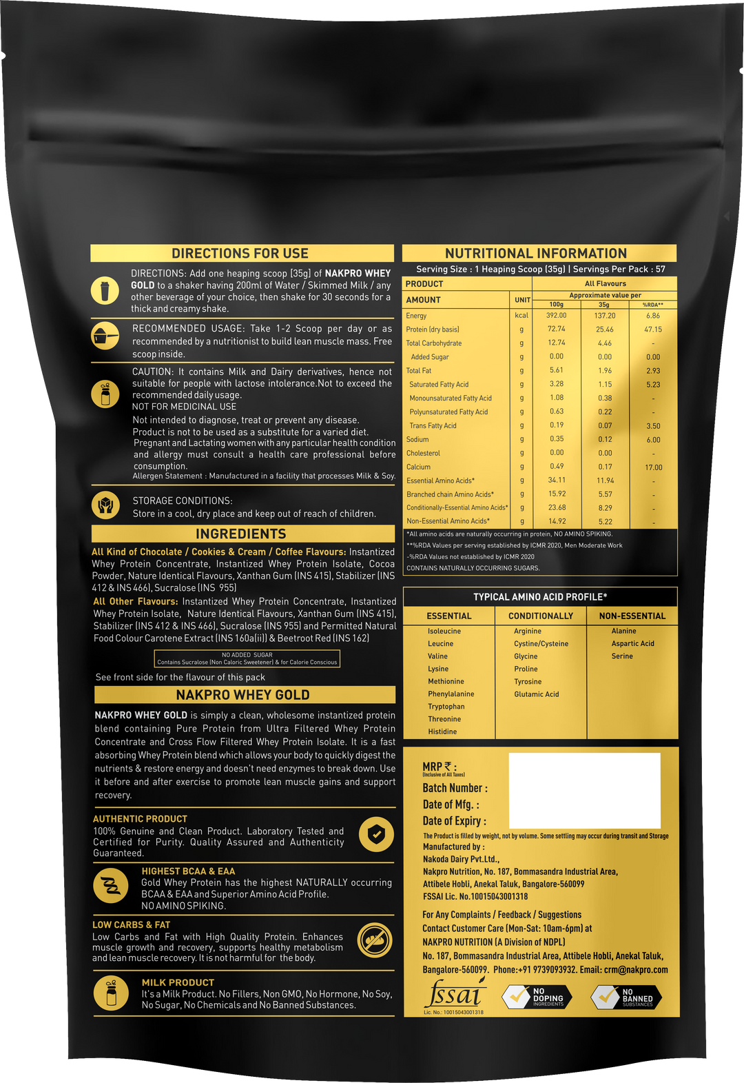 Nakpro Whey Gold Protein Concentrate