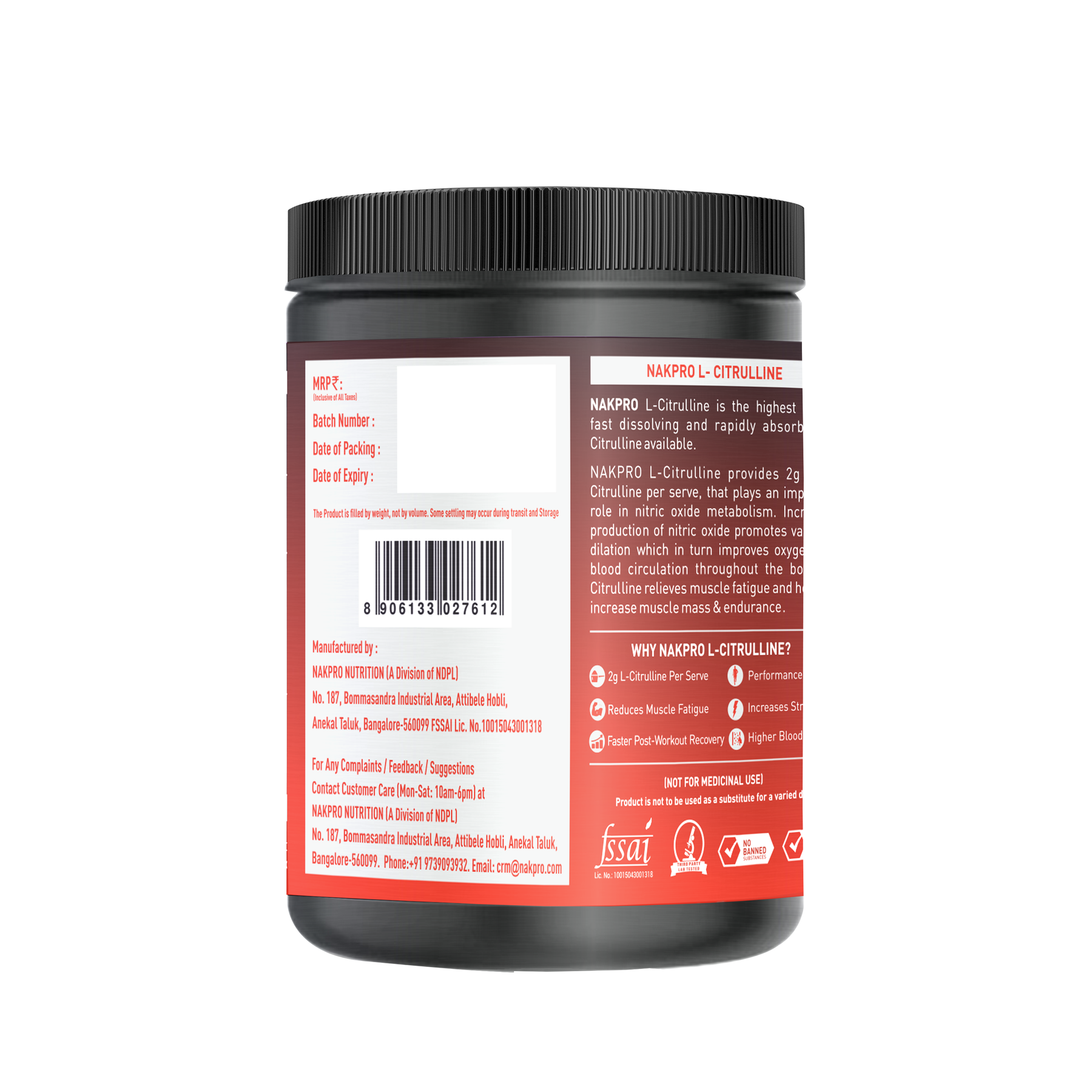 NAKPRO L-CITRULLINE POWDER – NAKPRO NUTRITION
