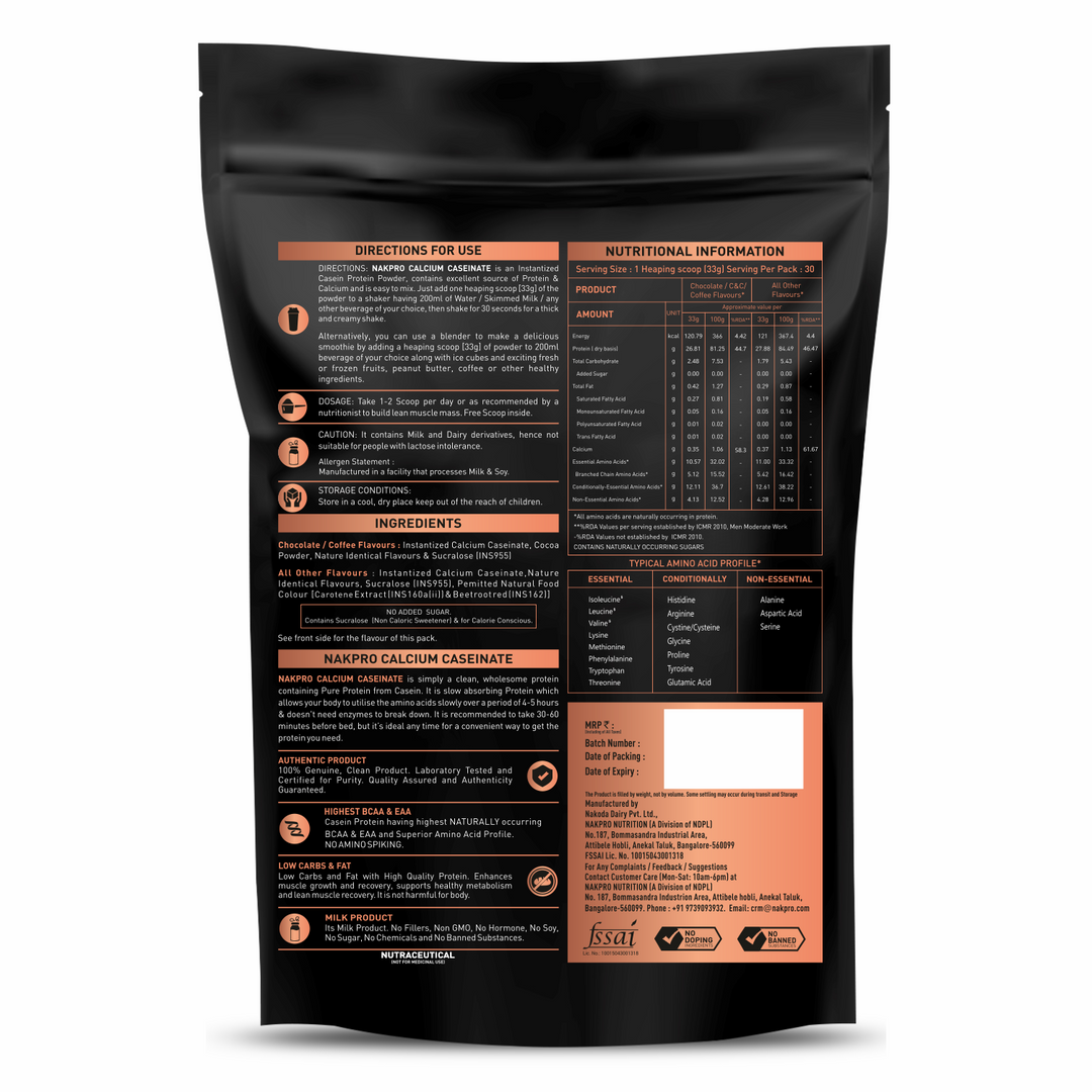 NAKPRO CALCIUM CASEIN PROTEIN POWDER