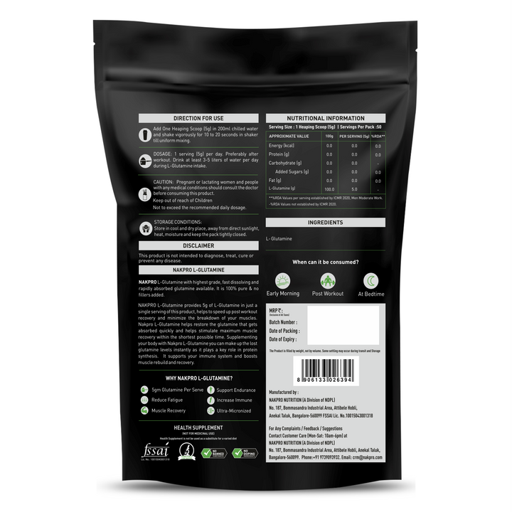 NAKPRO L-GLUTAMINE POWDER