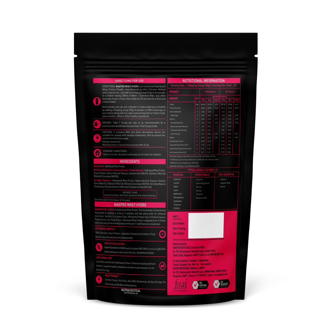 whey hydrolyzed protein nutrition Info