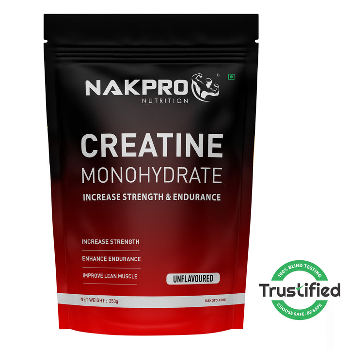 Nakpro Micronized Creatine Monohydrate | Increases Strength & Supports Lean Muscle | Trustified Certified