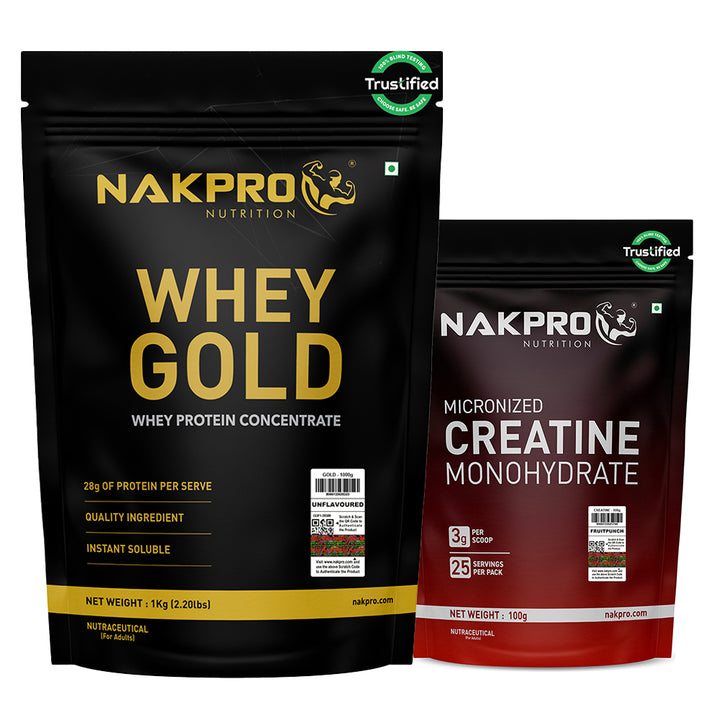 Nakpro Whey Gold Protein Concentrate | 80g Protein | Clean Unflavored Whey Protein | Trustified Certified