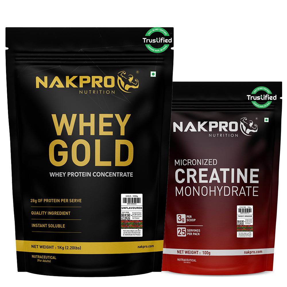 Nakpro Whey Gold Protein Concentrate | 80g Protein | Clean Unflavored Whey Protein | Trustified Certified