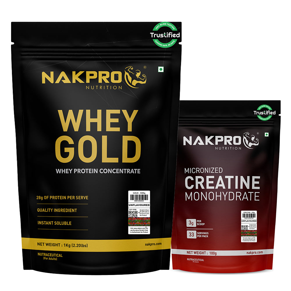 Nakpro Whey Gold Protein Concentrate | 80g Protein | Clean Unflavored Whey Protein | Trustified Certified