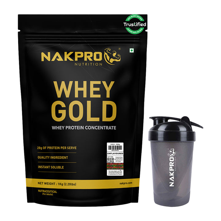 Nakpro Whey Gold Protein Concentrate | 80g Protein | Clean Unflavored Whey Protein | Trustified Certified