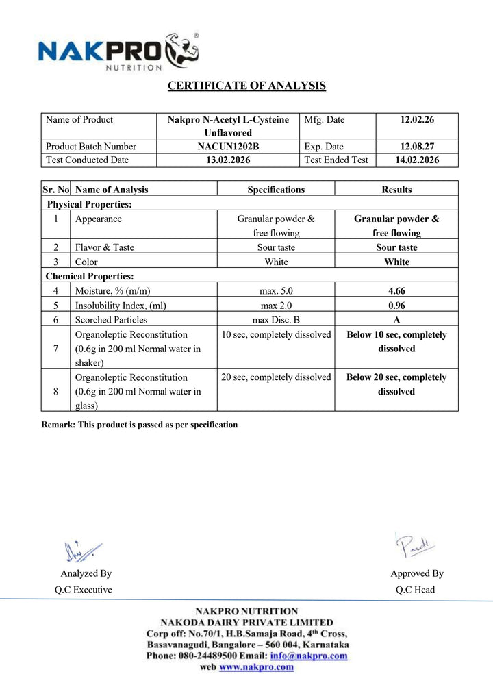 N-Acetyl L-Cysteine Powder | Amino Acid Supplement