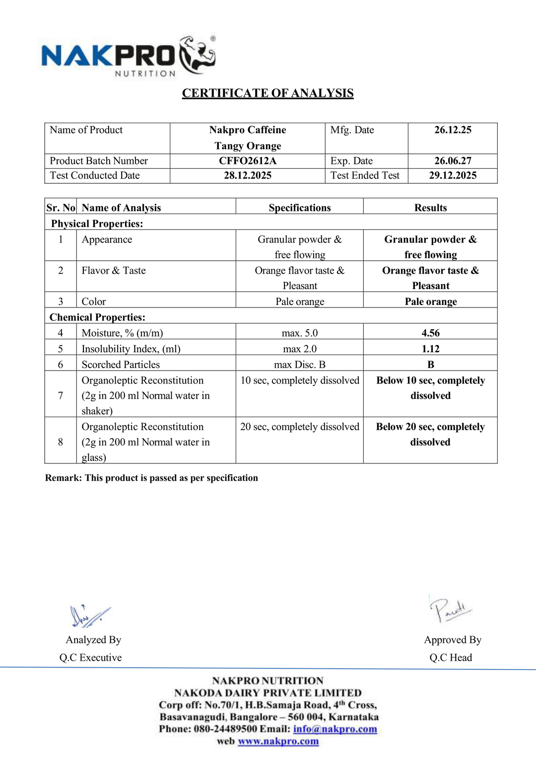 Caffeine Pre-Workout Supplement
