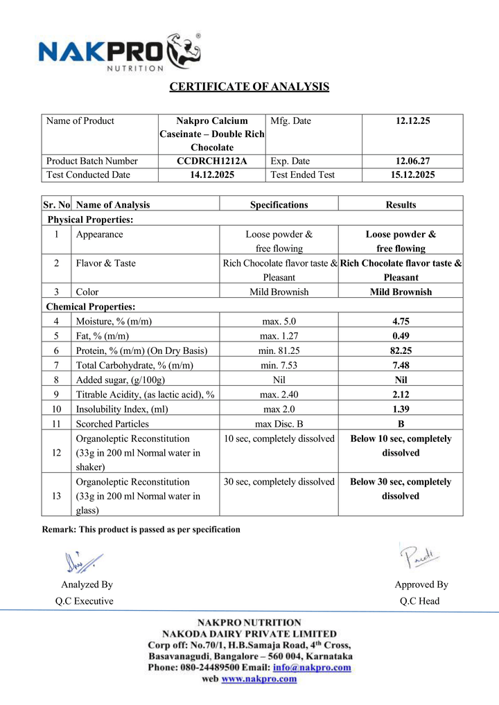 Calcium Caseinate Protein Powder