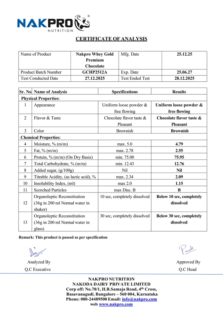 Gold Premium Whey Protein Blend
