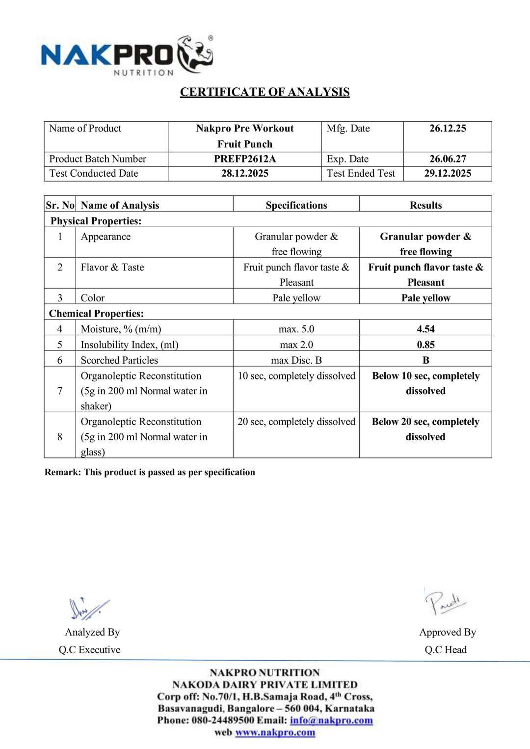 Pre-Workout Supplement