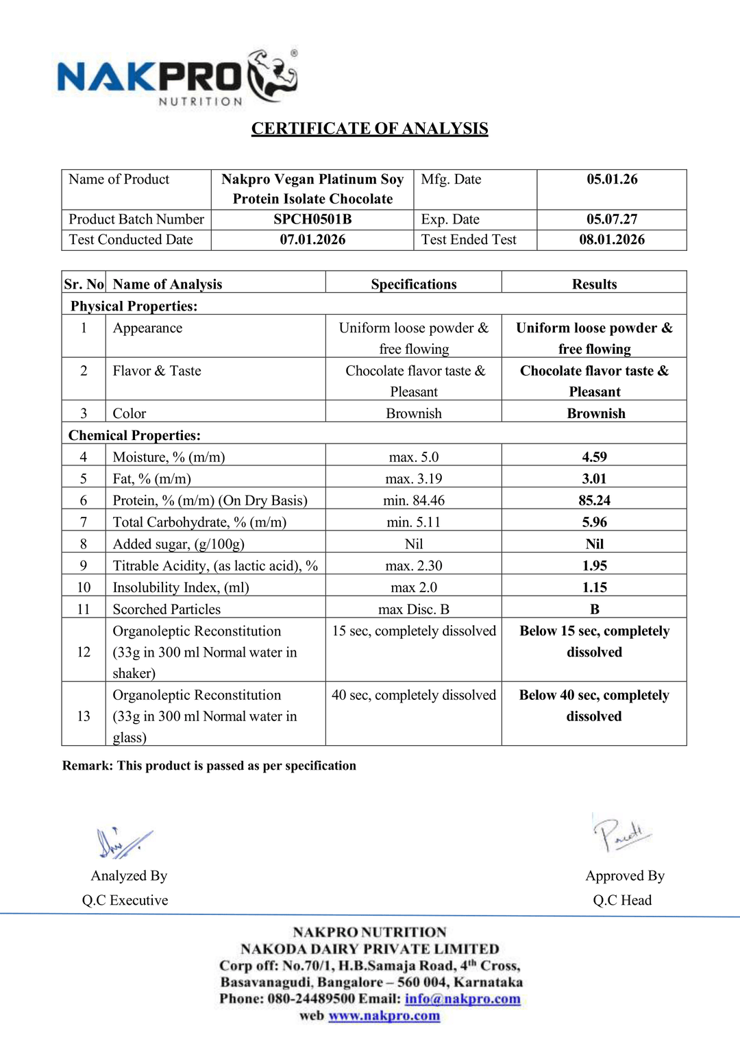 Raw Nakpro Vegan Platinum Soy Protein Isolate