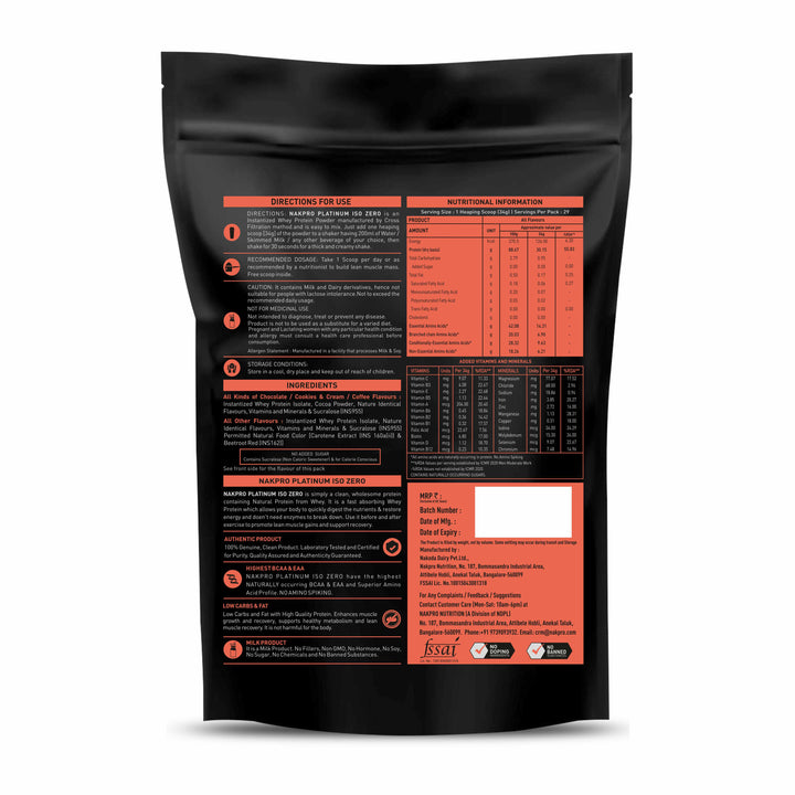 whey protein isolate nutrition facts