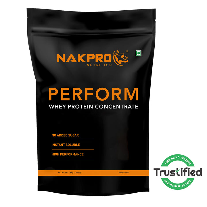 Nakpro Perform Whey Protein Concentrate | 65g Protein | Trustified Certified