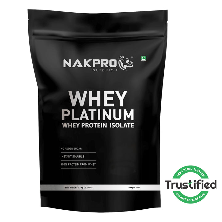 Nakpro Platinum Raw Whey Protein Isolate | 90g Protein | Clean Unflavored Whey Protein | Trustified Certified