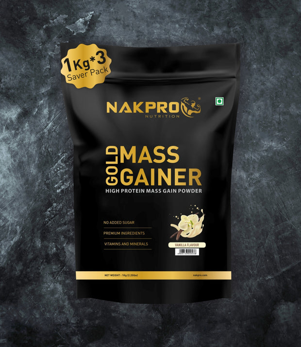 NAKPRO Nutrition Gold Mass Gainer Vanilla 3Kg